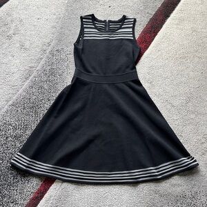 Milly New York Black A Line Mesh Sheath Dress